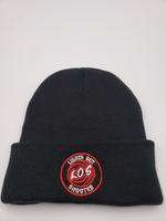 L.O.S BEANIE (BLACK WITH RED & WHITE LOGO)