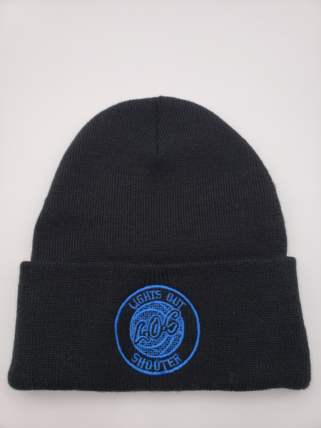 L.O.S BEANIE (BLACK WITH ROYAL BLUE LOGO)