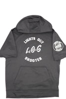 L.O.S - Short Sleeve Hoodie - Black (Black and White) Logo