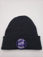 L.O.S BEANIE (BLACK WITH PURPLE & WHITE LOGO)