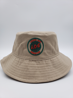 BUCKET HAT (KHAKI) GREEN, RED AND BLACK